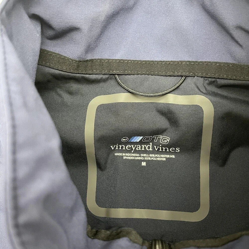 Vineyard Vines Vest Mens Medium Blue OTG Soft Shell Zip Front Golf - Picture 4 of 7